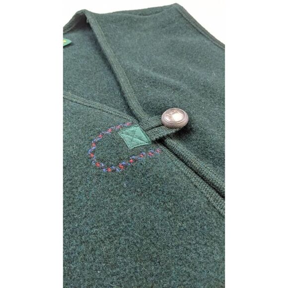 Giesswein Wool One Button Green Vest 38 Vtg 80s - Picture 3 of 8